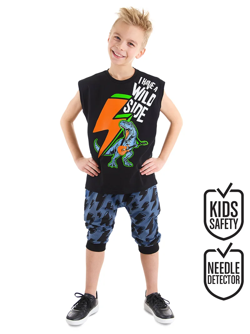 MSHB&G Thunder Dino Boy T-shirt&Harem Pants Set